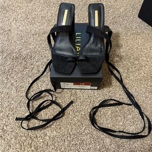 Liliana Black Strappy Heels